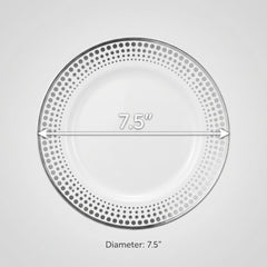 Premium Silver Dotted Dessert Plates - 7.5" (20-Pack)
