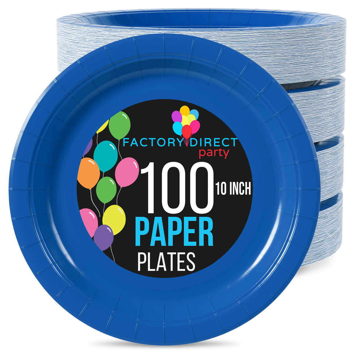 10 In. Dark Blue Paper Plates | 100 Count