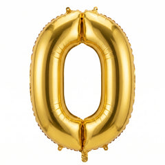 Gold Foil Number "0" Balloon - Air Filled Mylar Party Decoration