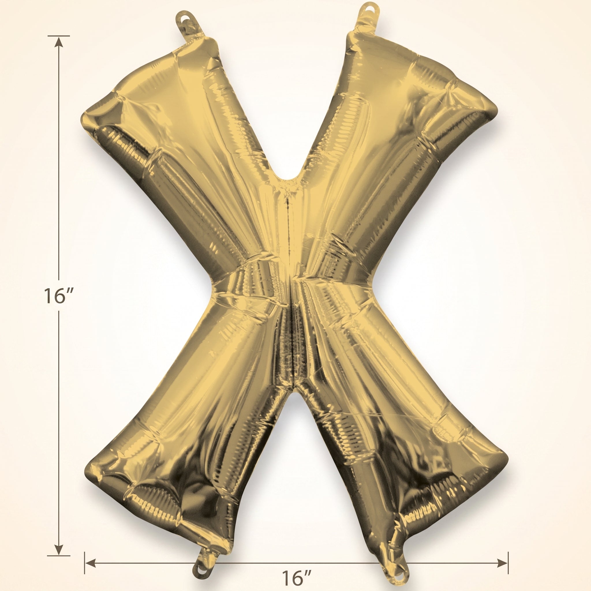 Gold Foil Letter "X" Balloon - Air Filled
