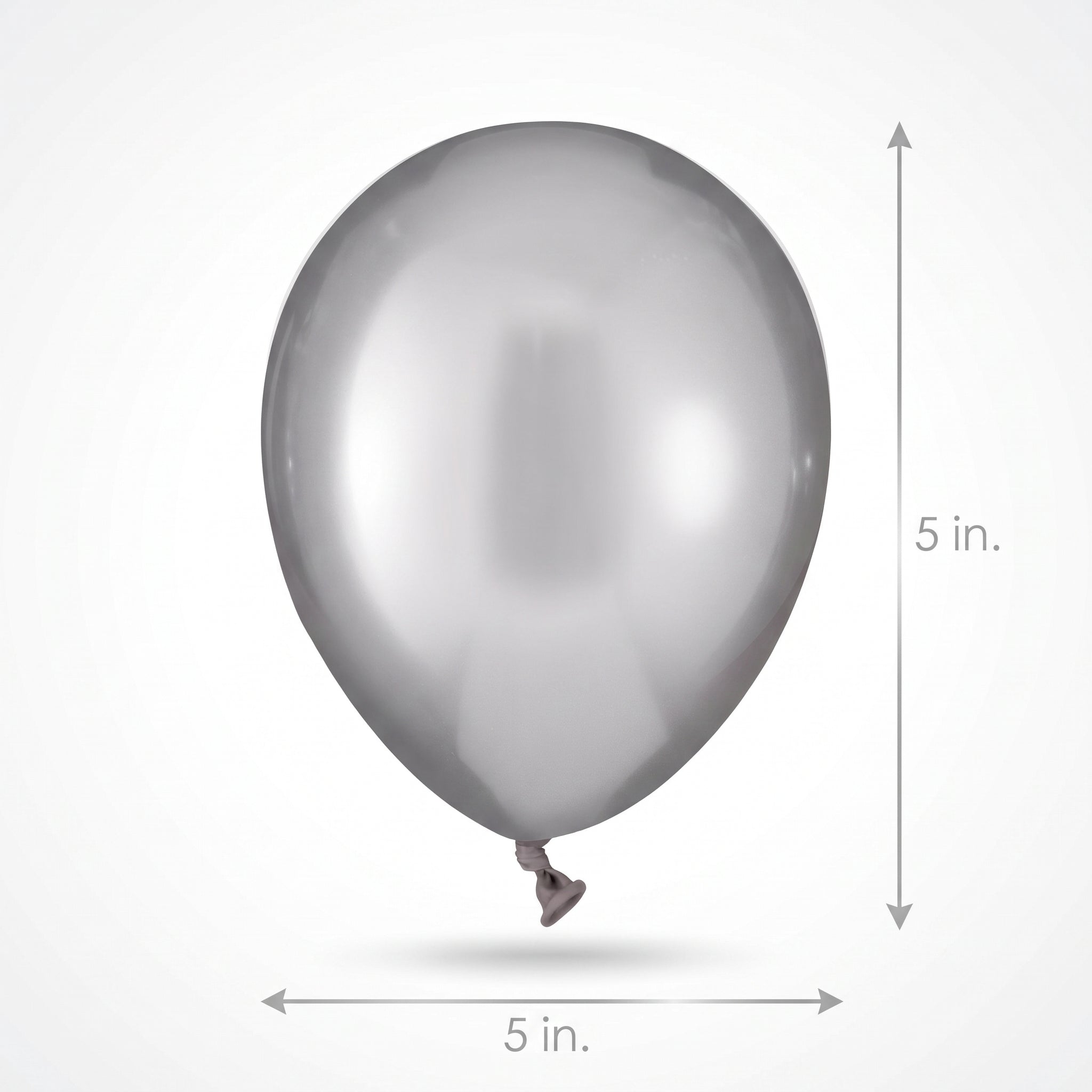 Luxaire Premium Satin Silver Latex Balloons, 5-Inch, 50-Pack