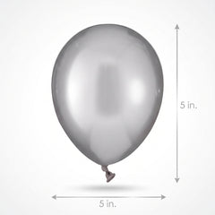 Luxaire Premium Satin Silver Latex Balloons, 5-Inch, 50-Pack