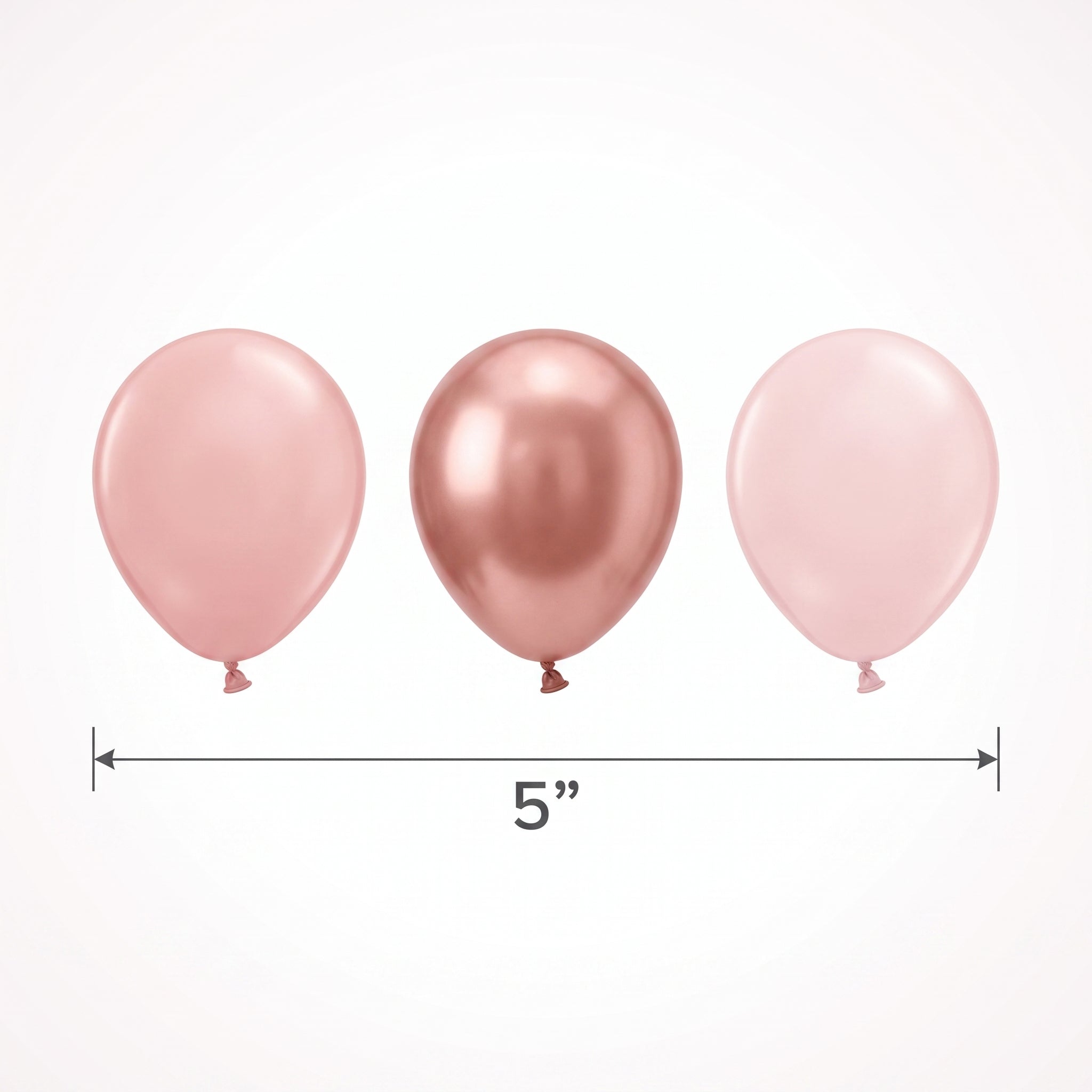 Elegant Rose Gold Latex Balloons, 5-Inch, 25-Pack for Celebrations