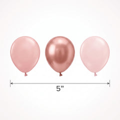 Elegant Rose Gold Latex Balloons, 5-Inch, 25-Pack for Celebrations