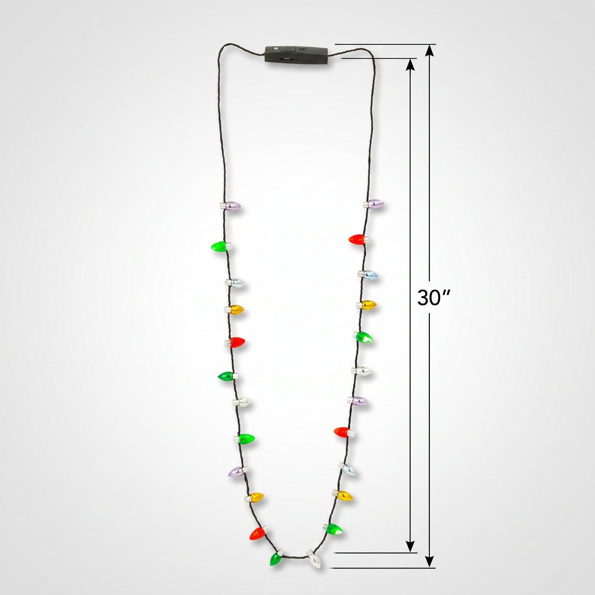 Light-Up Christmas Bulb Necklace - Festive Wearable Holiday Jewelry