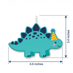 Dino-Mite Dinosaur Birthday Candle - Turquoise Stegosaurus