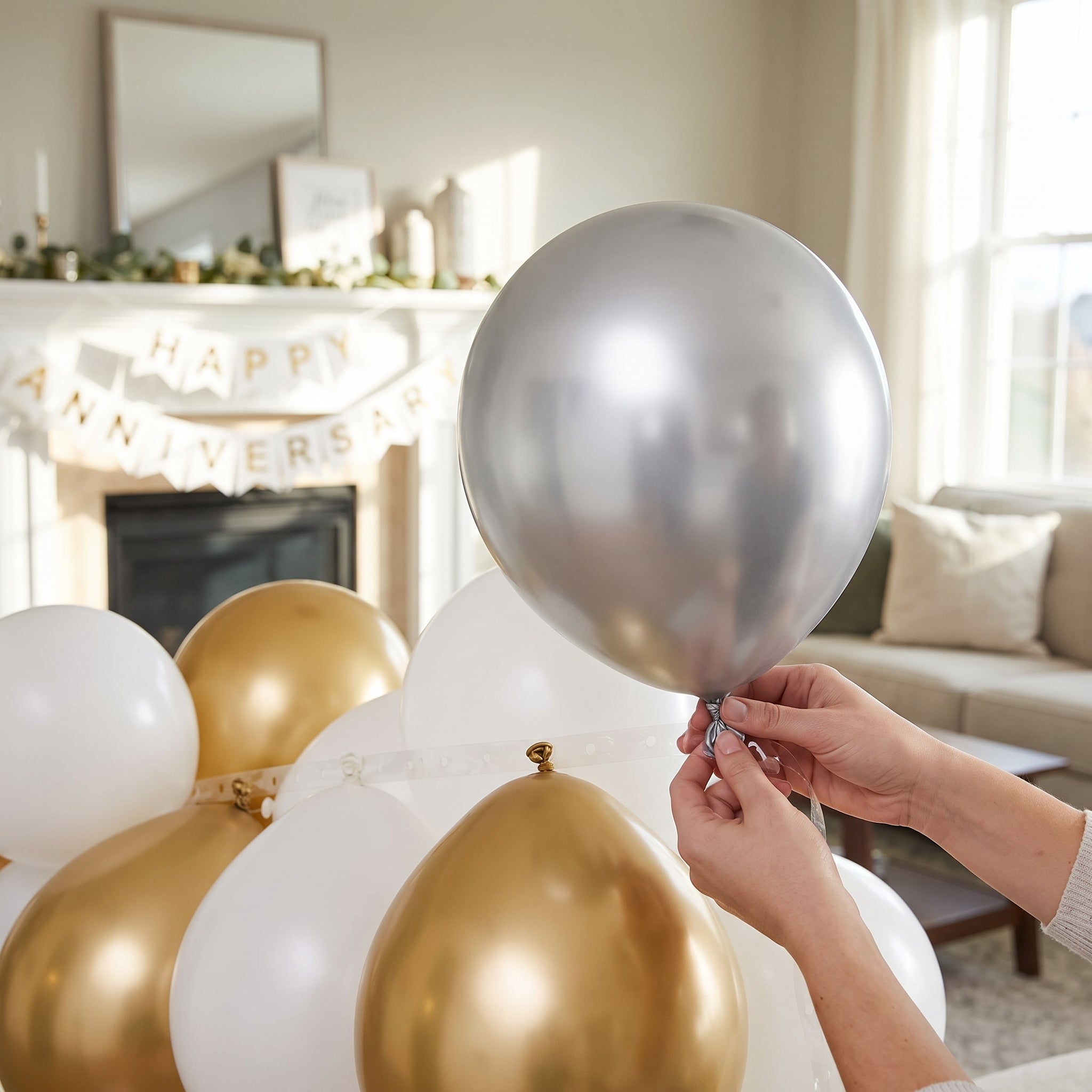Luxaire Premium Silver Latex Balloons - 12" 25 Pack