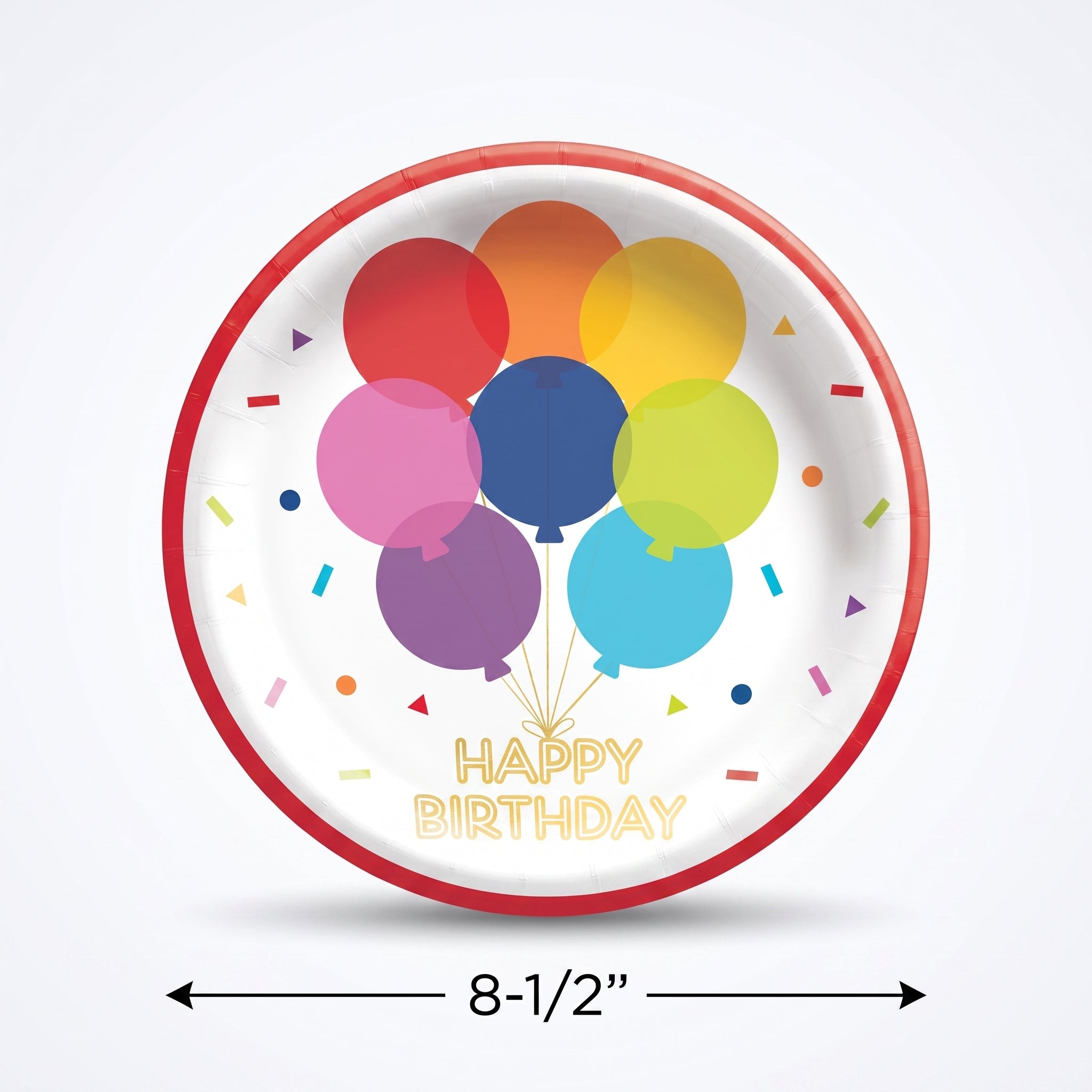 Rainbow Balloon Birthday Paper Plates - 8.5" (8 Count)