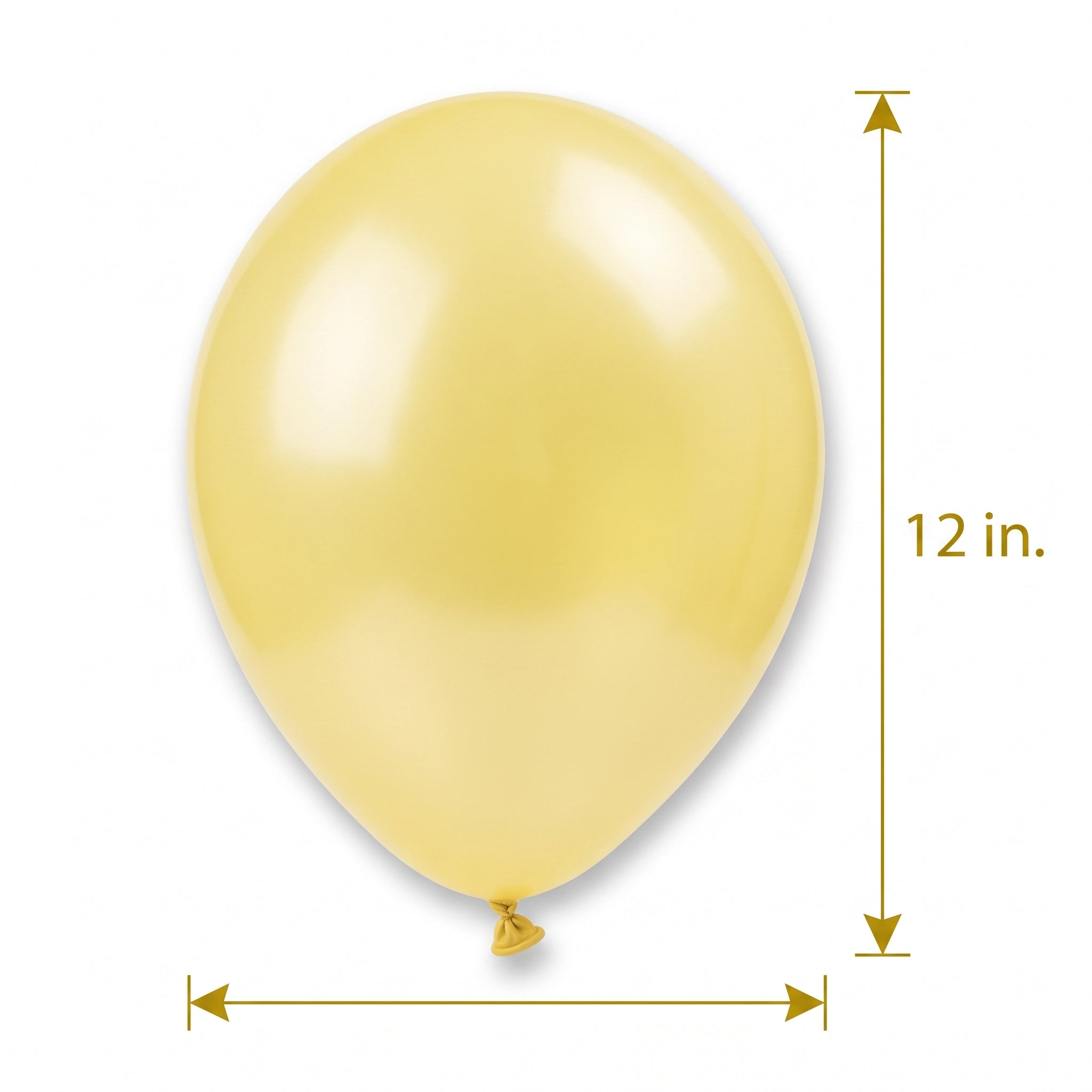 Pearl Yellow 12" Latex Balloons - 72 Pack