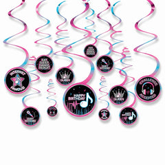 "Internet Famous" Swirl Hanging Decorations - 12 Pack