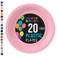 7 in. Pink Plastic Plates | 20 Ct.