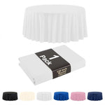 120 in. Premium Round White Plastic Table Cover