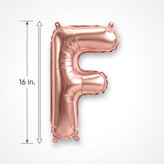 Rose Gold Foil Letter "F" Balloon - Super Shape