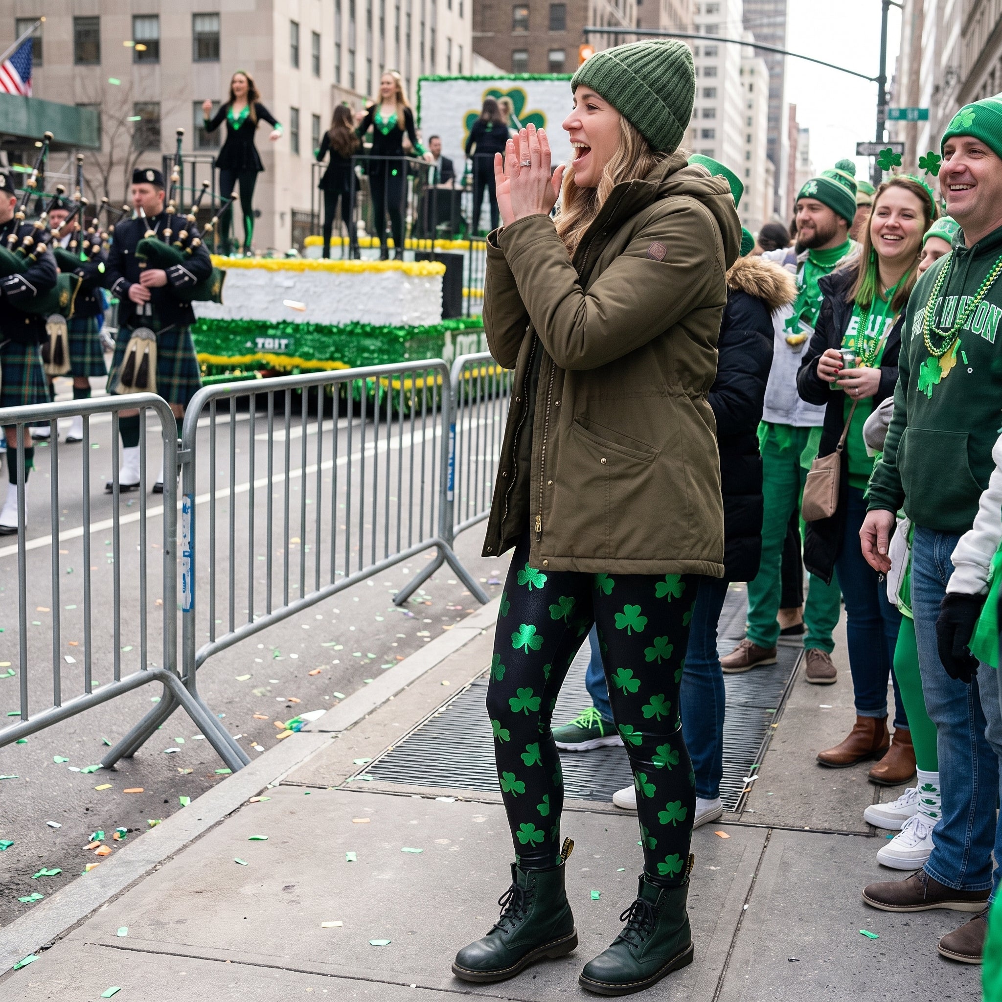 Shiny Shamrock Leggings for St. Patrick's Day
