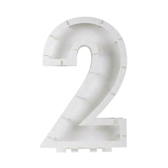 White Number "2" Balloon Mosaic Frame Kit | 33"