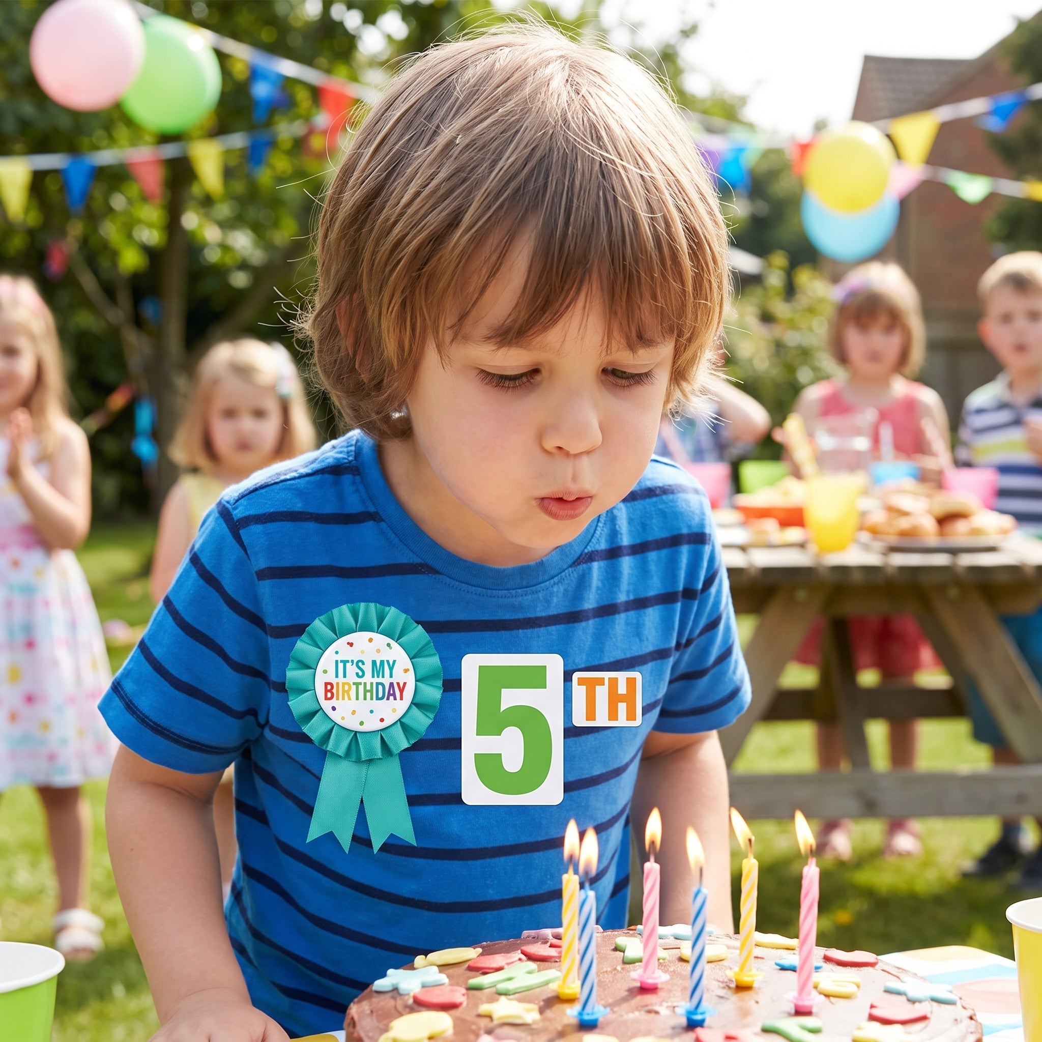 Customizable Birthday Button with Number Stickers