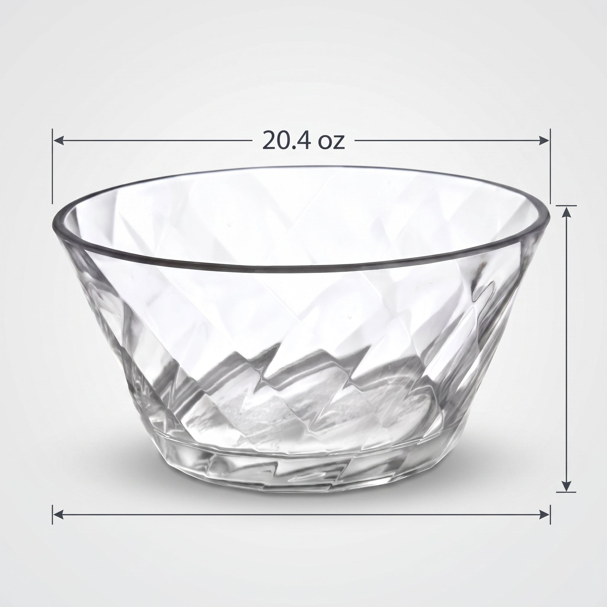 Clear Small Diamond Pattern Acrylic Bowl