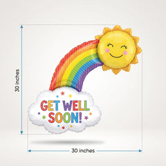Get Well Soon Rainbow & Sun Foil SuperShape Balloon