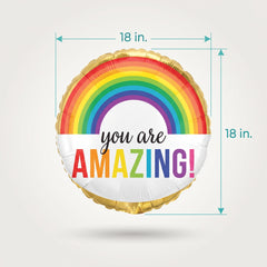 "You Are Amazing" Rainbow Foil Balloon - 18-Inch