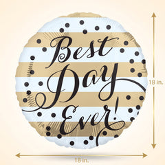 Sparkling Gold "Best Day Ever" Wedding Foil Balloon