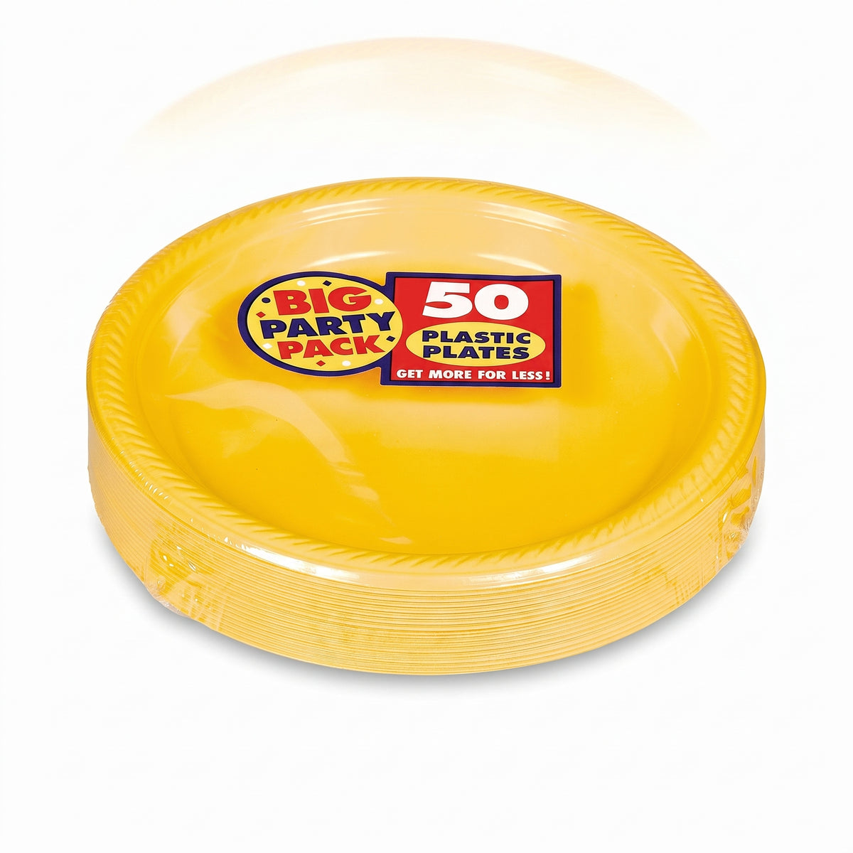 Sunshine Yellow 7" Plastic Dessert Plates - 50 Pack