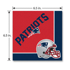 New England Patriots NFL Luncheon Napkins - 6.5 In. x 6.5 In.