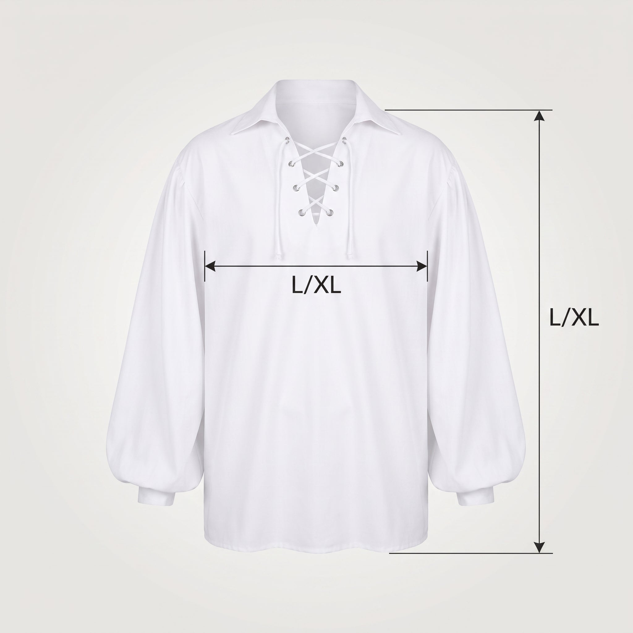 Men's Ivory Pirate Costume Shirt - L/XL