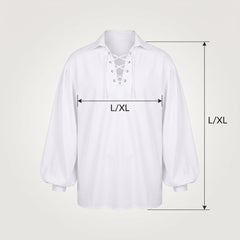 Men's Ivory Pirate Costume Shirt - L/XL