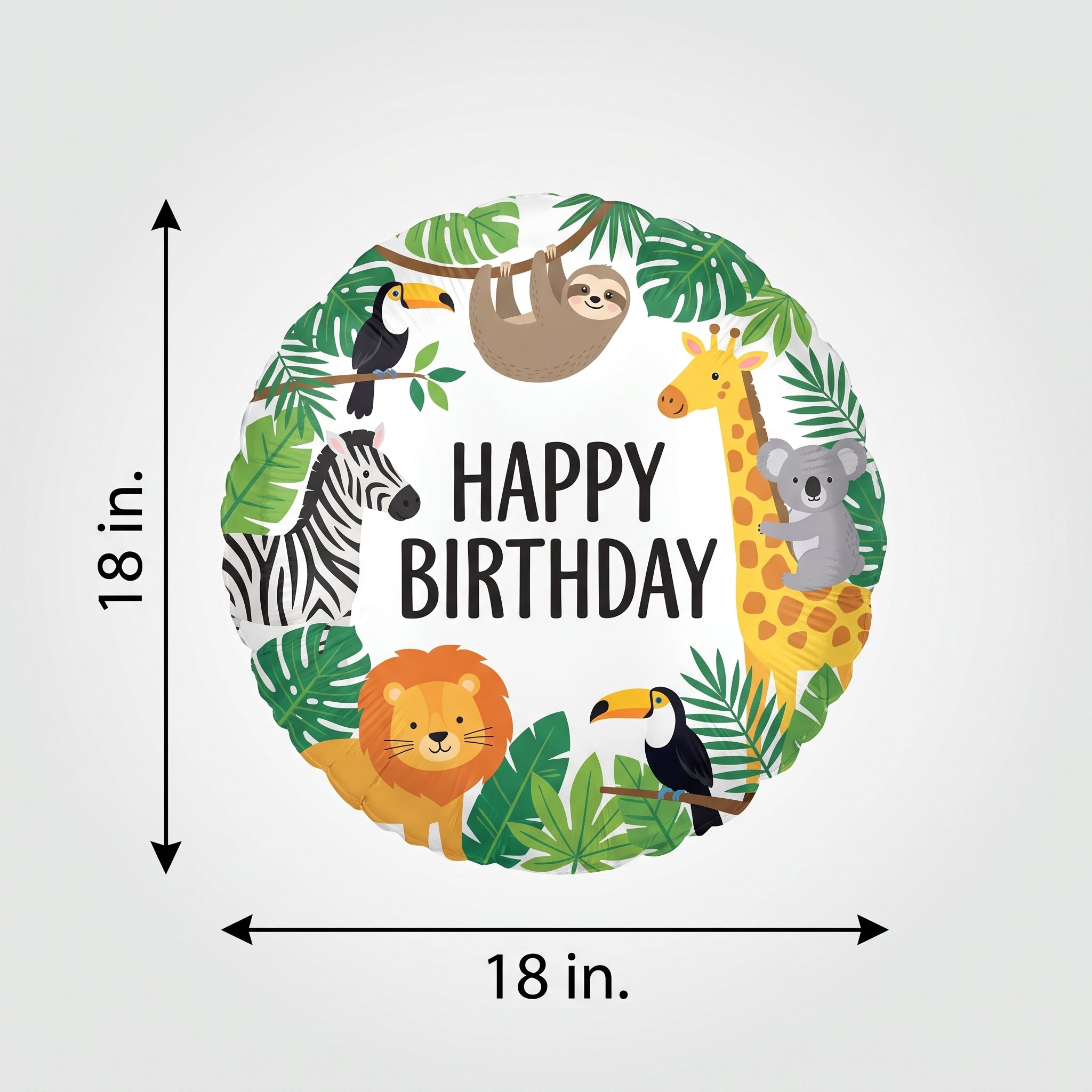 Get Wild Jungle Birthday Foil Balloon