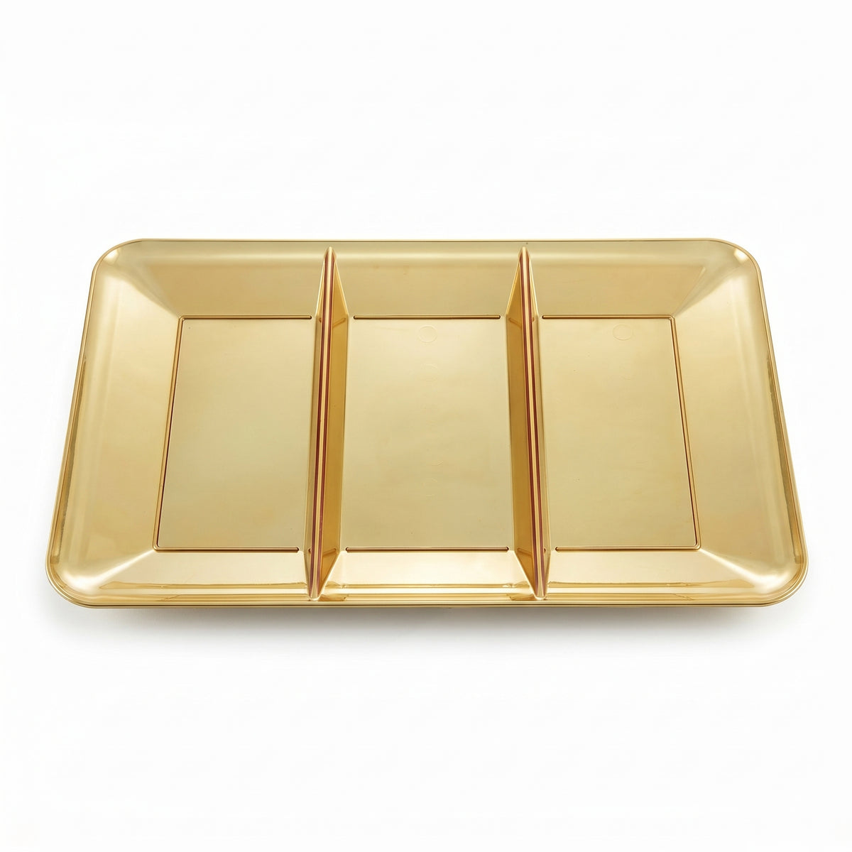 Elegant Gold Compartment Serving Tray - 14" Rectangular