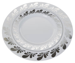 10.25 In. Silver Splash Design Plates | 10 Count