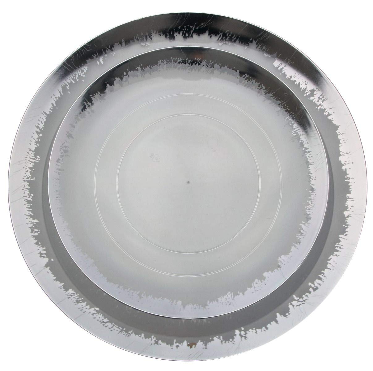 10 In. Silver Scratched Design Plastic Plates | 120 Count