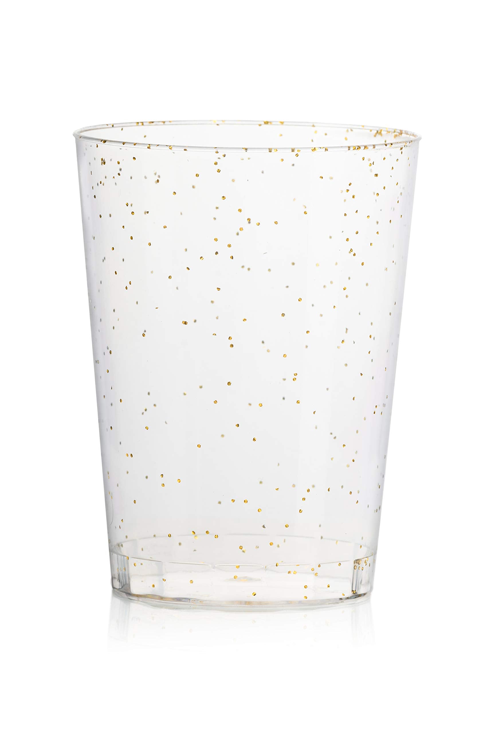 10 Oz. Gold Sparkle Plastic Tumblers | 20 Count