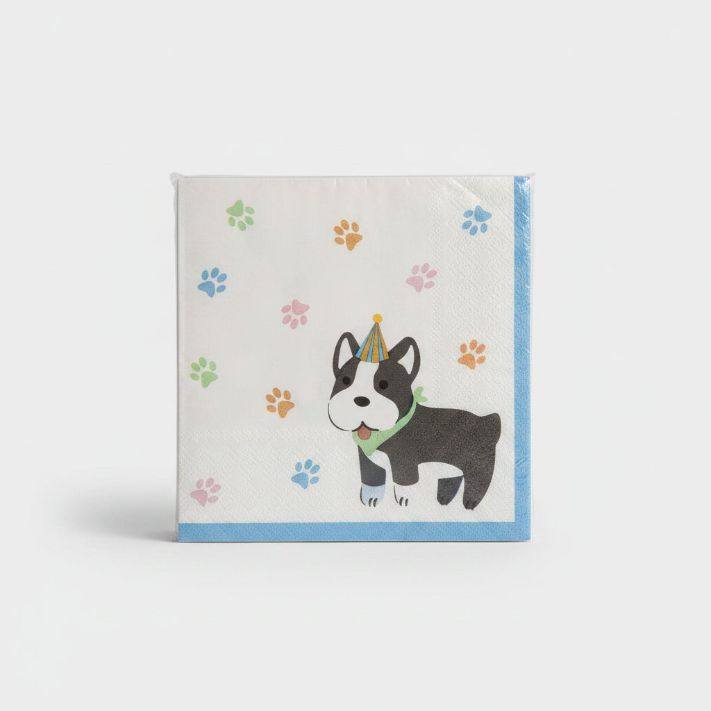 Playful Pug Party Lunch Napkins - 6.5 In. x 6.5 In.