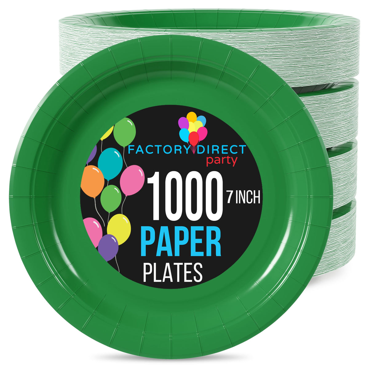 7 In. Emerald Green Paper Plates | Case of 1000