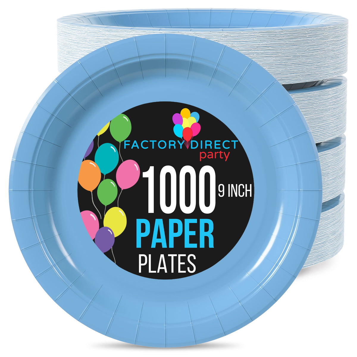 9 In. Light Blue Paper Plates | Case of 1000