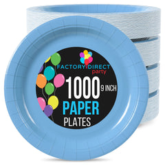 9 In. Light Blue Paper Plates | 1000 Count