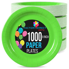 9 In. Lime Green Paper Plates | 1000 Count