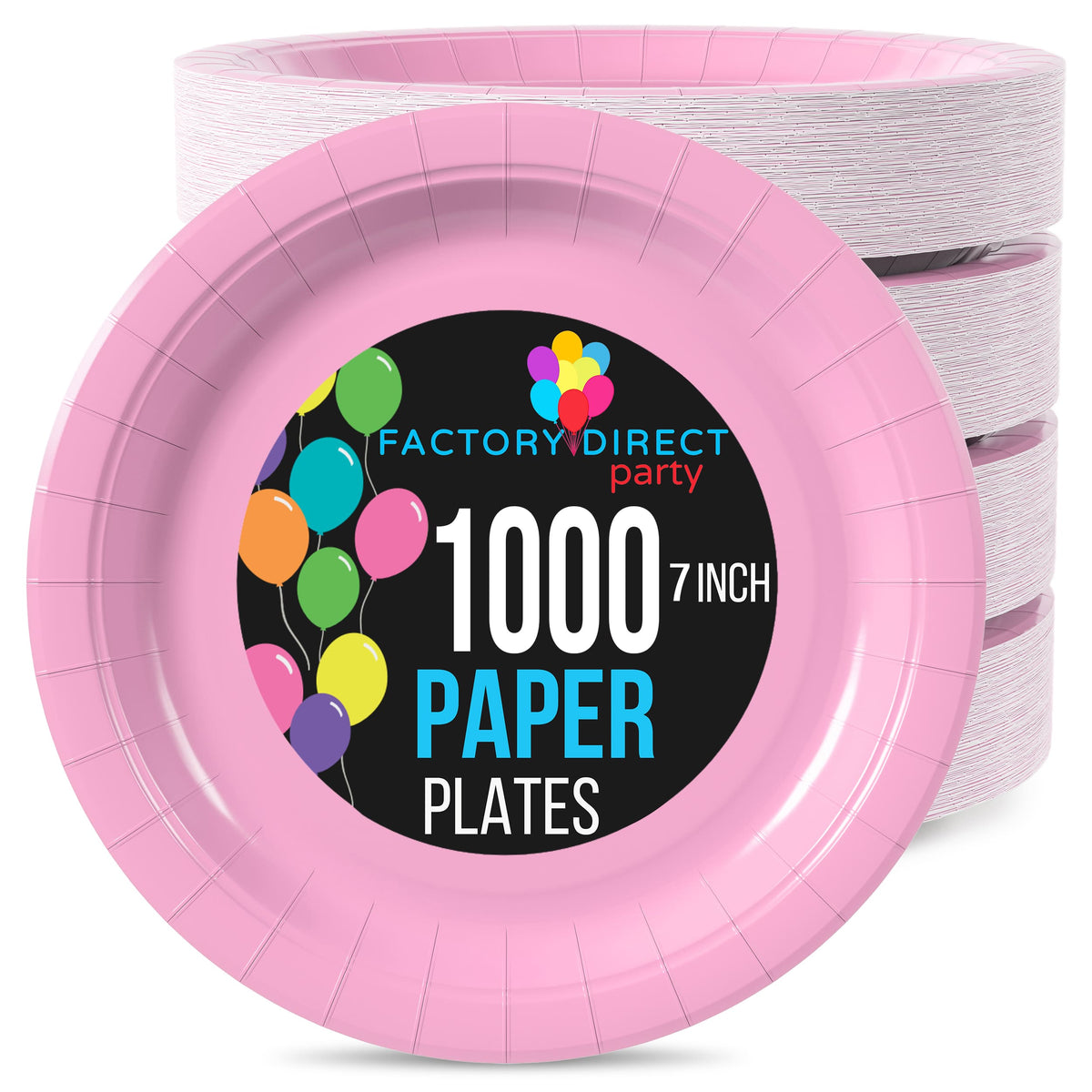 7 In. Pink Paper Plates | 1000 Count