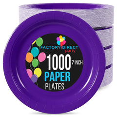 7 In. Purple Paper Plates | Case of 1000