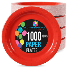 7 In. Red Paper Plates | Case of 1000