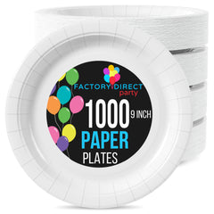 9 In. White Paper Plates | 1000 Count