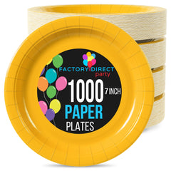 7 In. Yellow Paper Plates | Case of 1000