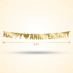 Gold Happy Anniversary Letter Banner