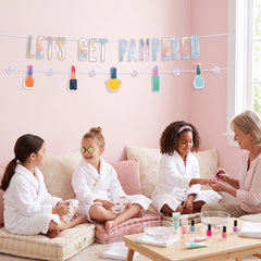 Spa Party "Let's Get Pampered" Letter Banner Set