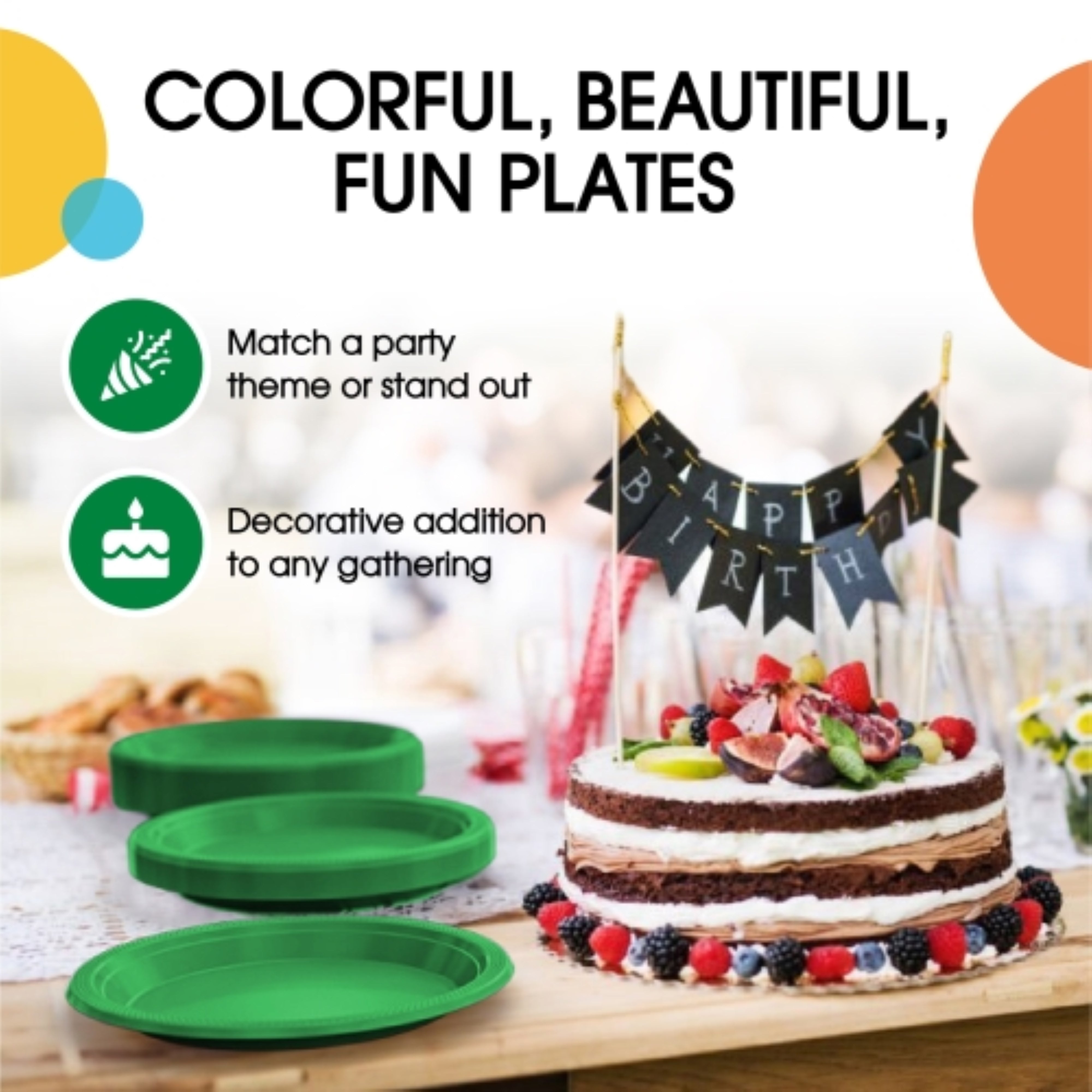 Emerald Green 10 In. Plastic Plates 100 Count