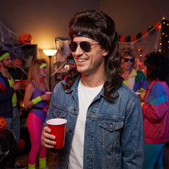 Retro Mullet Wig - Dark Brown Costume Accessory for Halloween