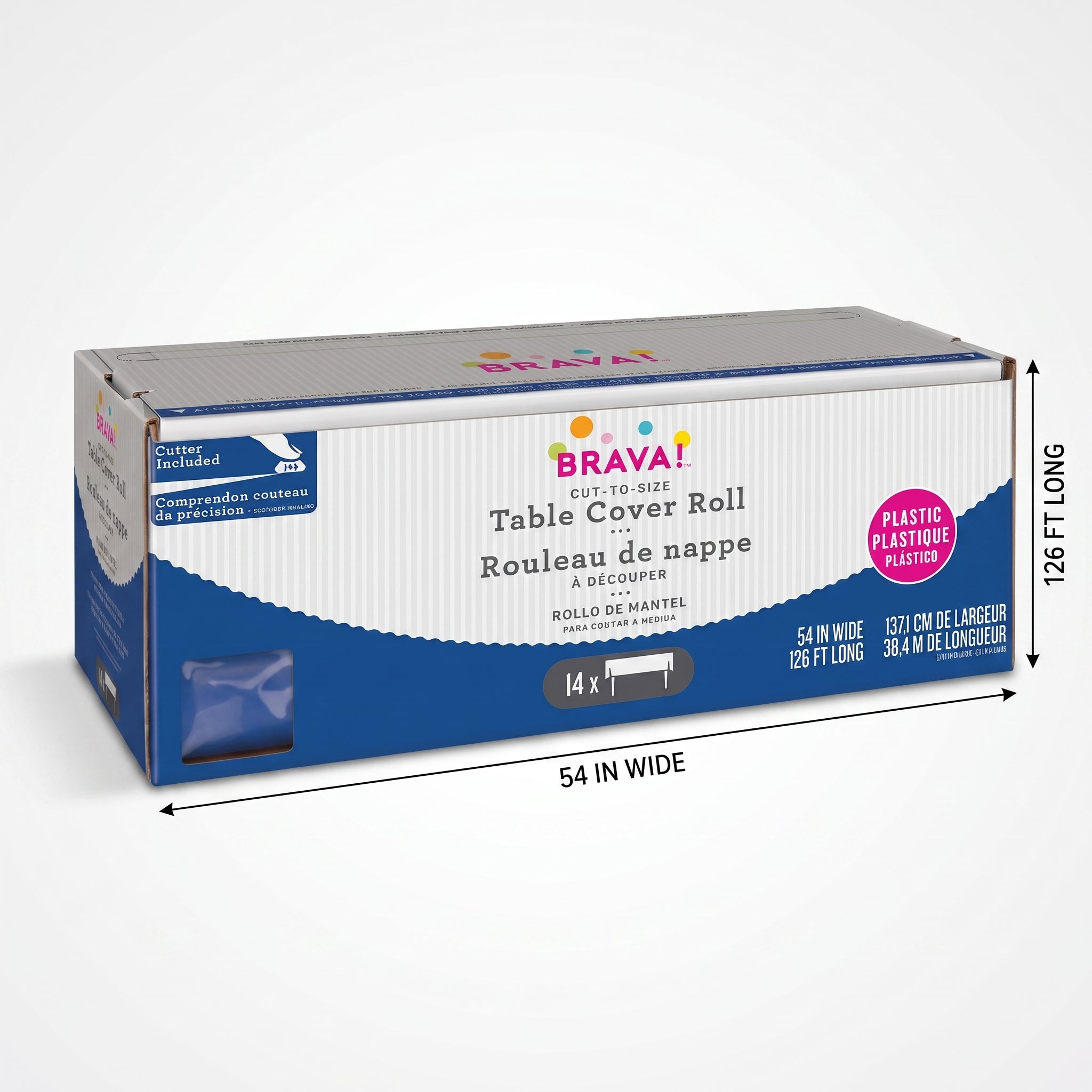 Royal Blue Plastic Table Cover Roll - 40" x 126'
