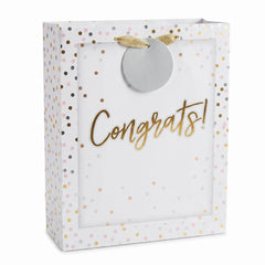 Confetti "Congrats" Large Gift Bag with Hang Tag