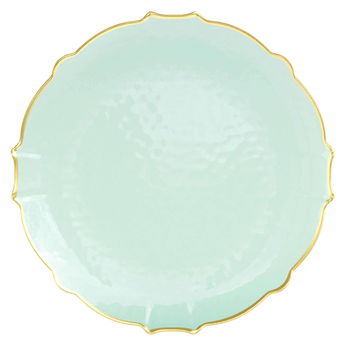 10 In. Mint/Gold Petal Plates | 20 Count